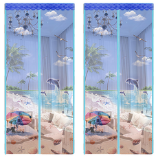 超靜音快裝3D海洋防蚊門簾, 海島風光, 2個