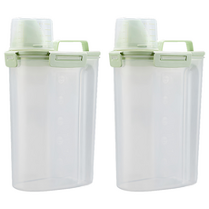 塑膠儲糧桶 4卡扣 綠色, 2個