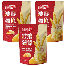 Cadina 卡迪那 95度C波浪薯條 雙濃起司風味, 36g, 3個