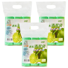 生活家 香氛環保垃圾袋 清潔袋 大款, 3個, 33L