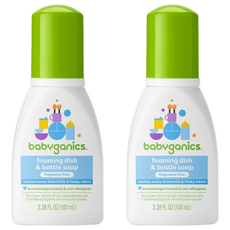 babyganics 貝碧潔 寶寶奶瓶餐具洗潔泡泡露 無香, 2個, 100ml