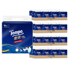 Tempo 奢柔抽取式衛生紙 4層 無香 80張, 20袋, 10包