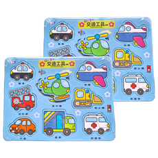 風車圖書 拼板 0~3歲, 0~3歲交通工具拼板, 2個