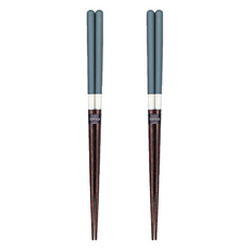 田中箸店 日本製洗碗機適用柔霧色系天然木筷 23cm, 霧藍, 1雙筷子, 2組