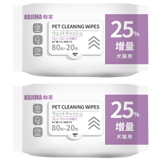 KOjIMA 犬貓用 寵物濕巾 果物清香, 100張, 2包