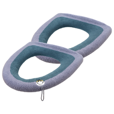 喵汪森林 家用馬桶坐墊, 灰綠色, 2個