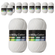 brandyarn 牛奶棉編織線, 3號 牛奶色, 6個