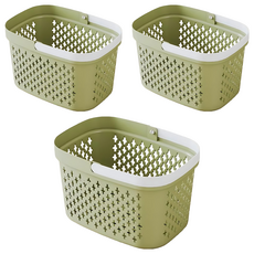 EDISH 居家雜物手提收納籃, 3個, 顏色隨機