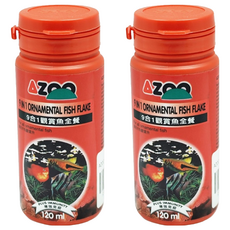 AZOO 9合1觀賞魚全餐 各種觀賞魚 薄片型 AZ80027, 120ml, 2瓶