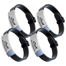 Kyhome 磁吸負離子防靜電手環/無線靜電消除器/可調節運動手環 黑色, 4個