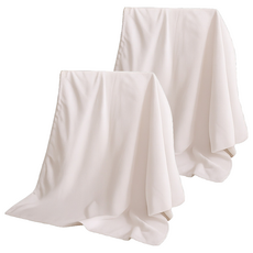 星紅織品 大尺寸純棉床巾/毛巾被 美容SPA專用, 2個, 1個裝, 白色