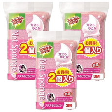 3M Scotch-Brite 網狀海綿菜瓜布, 粉色, 2個裝, 3套