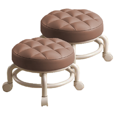 滑輪矮凳, 2個, 咖色