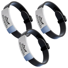 Kyhome 磁吸負離子防靜電手環/無線靜電消除器/可調節運動手環 黑色, 3個