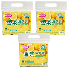 菲力家族 香氛清潔袋 中 初夏檸檬, 3套, 20L