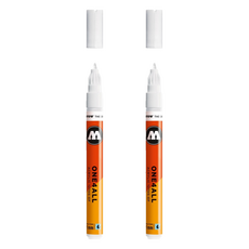 MOLOTOW ONE4ALLTM 1mm Acrylic Marker 細字單頭壓克力筆 127hs-EF 160 純白色, 2支