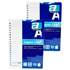 Double A 活頁紙標準格線, 80張, 2包