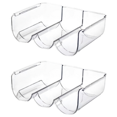 加厚PET 可疊加保溫杯收納杯架 3格, 透明, 2個