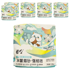囧寶 木薯貓砂 強結團 不沾底除臭貓砂/純木薯砂/除臭無塵砂, 6包, 椰奶清香, 1.25kg