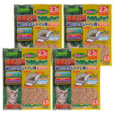 Clean one 檜木除臭過濾貓砂 小顆粒, 檜木香, 4包, 2.7L