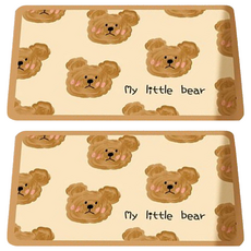 半島良品 可愛奶油動物仿硅藻土軟式吸水地墊, 滿版奶油熊, 2個