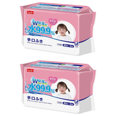 Lec.Be 99.9%純水手口用濕紙巾 攜帶型, 40gsm, 240張, 2包
