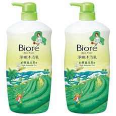 Biore 蜜妮 淨嫩沐浴乳 台灣高山茶香 清爽型, 1kg, 2個