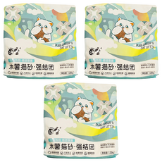 囧寶 木薯貓砂 強結團 不沾底除臭貓砂/純木薯砂/除臭無塵砂, 3包, 椰奶清香, 1.25kg
