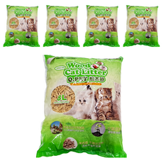 Wood Cat Litter 環保松木砂/貓砂 QP-WD-01 貓兔小動物適用, 8L, 5包, 松木