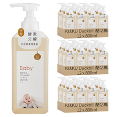 KU.KU Duckbill 酷咕鴨 米萃高分解酵素奶瓶蔬果清潔液, 800ml, 36瓶