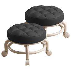 滑輪矮凳, 2個, 黑色