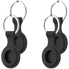 Timo AirTag專用 純色矽膠保護套, 黑色, 4個