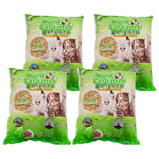 Wood Cat Litter 環保松木砂/貓砂 QP-WD-01 貓兔小動物適用, 8L, 4包, 松木