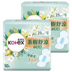 Kotex 靠得住 茶樹舒涼小蒼蘭涼感日用衛生棉, 2套, 10片, 23cm