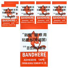 BANHERE 百合牌 醫療用粘膠布 未滅菌 五切, 6個, 1個裝
