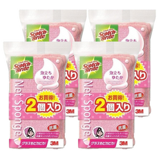 3M Scotch-Brite 網狀海綿菜瓜布, 粉色, 2個裝, 4套