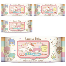 Hello Kitty 凱蒂貓 嬰兒加厚純水柔濕巾 加蓋, 100張, 4包
