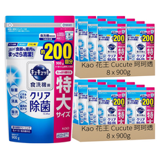 Kao 花王 Cucute 珂珂透 洗碗機專用檸檬酸洗碗粉補充包, 900g, 16包