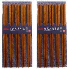 HIKARI 日光生活 日式六角木筷 W009-1, 鐵刀木, 5雙筷子, 2組