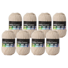 Brand Yan 牛奶棉編織線, 4個, 21 花生色