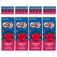 延世大學 草莓風味保久調味乳, 190ml, 20個