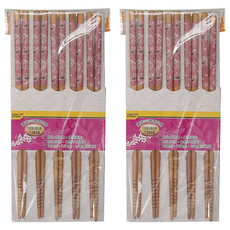 cook power 鍋寶 碳化印花竹筷, 10雙筷子, 粉色, 2組