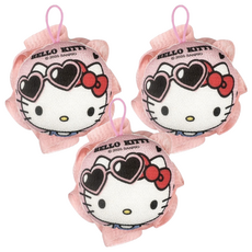 Sanrio 三麗鷗 雙面兩用沐浴球 凱蒂貓 10 x 10 x 7cm, 混和顏色, 3個, 1個裝