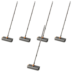 二合一旋轉地板刷(刮水掃把/浴室刷子/長柄刷/浴室清潔刷), 5個, 灰色