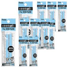 Pentel 飛龍文具 自動橡皮擦芯 ZER80-S 2支, 淡藍色, 12包