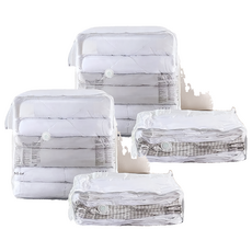 TAILI 太力 四方立體側開免抽氣手壓真空收納壓縮袋, 1個, 2個