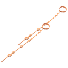 OhBabyLying 矽膠奶瓶玩具鏈, 無奶嘴, 橘色, 2條