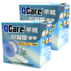 QCare 矽凝膠膠帶 捲軸款 透明色, 2個, 1個裝