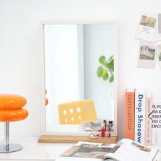 WOOD REPUBLIC MILD 原木層架化妝鏡 中型, 白色