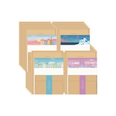 ibis Today's Day 牛皮紙文具套組 4 件裝 IL11660, 哥本哈根、聖托利亞、威尼斯、巴塞羅那, 5套